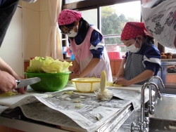 野菜を切っている様子