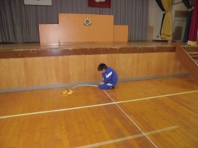 体育館の長さも測れました。 体育館の長さも測れました。