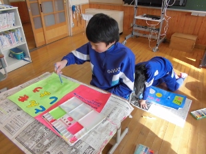 ポスター作りの様子
