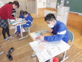 着色の様子